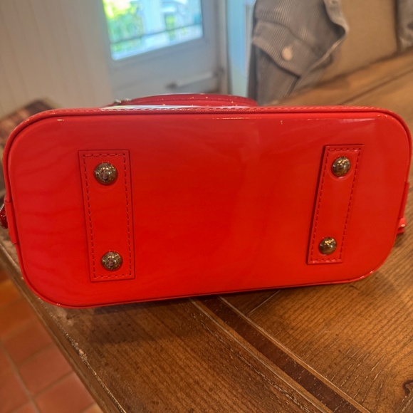 RARE! Louis Vuitton Alma BB  Vernis Poppy Rayures Pomme D'Amour EUC - Picture 15 of 15